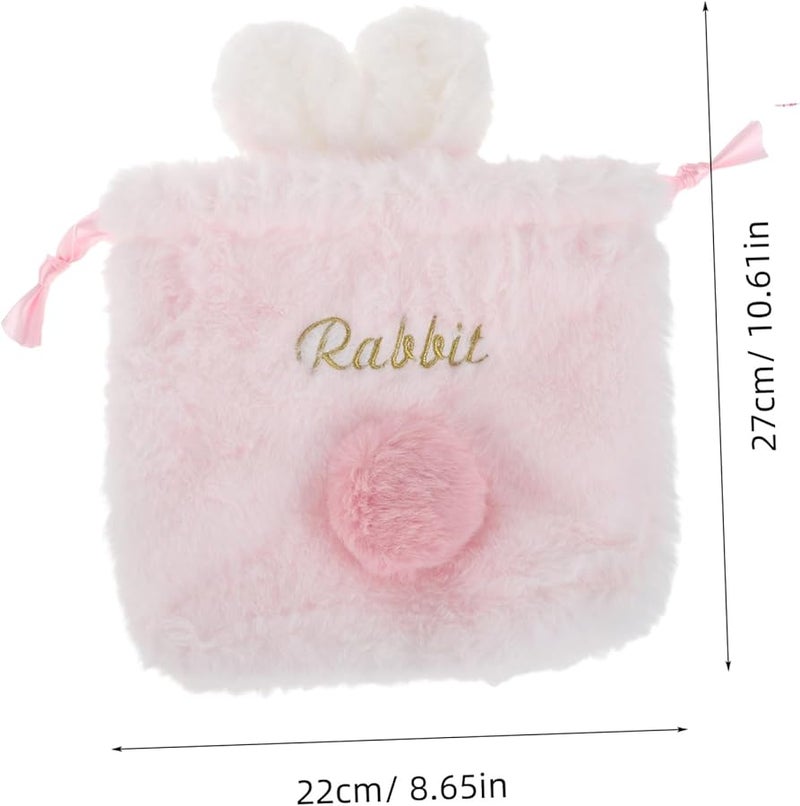 Pink Rabbit Makeup Bag Kawaii Drawstring Pouch For Travel Cosmetics Storage - Image 2